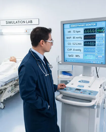 Clinical engineer at monitoring console