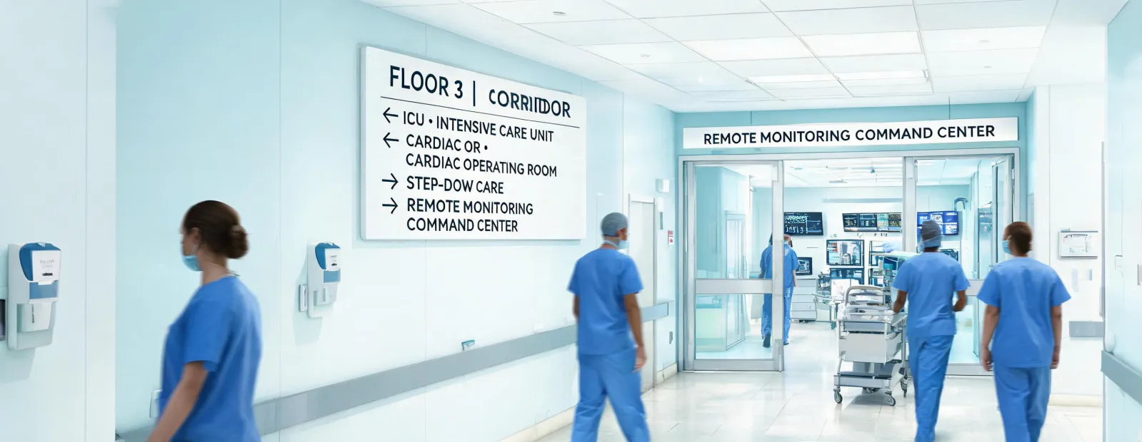 Hospital corridor care setting