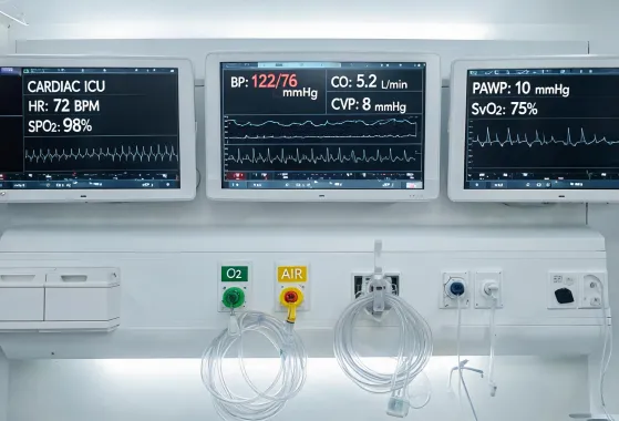 Cardiac ICU monitoring wall